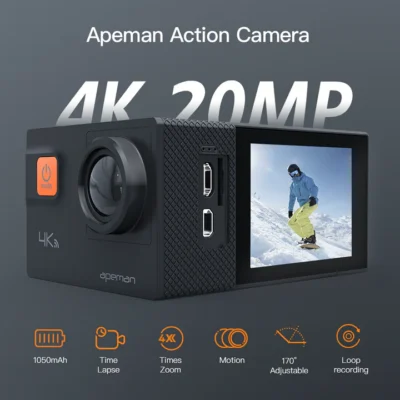 Apeman Action Cam 4K mit viel Zubehör ähnl. GoPro