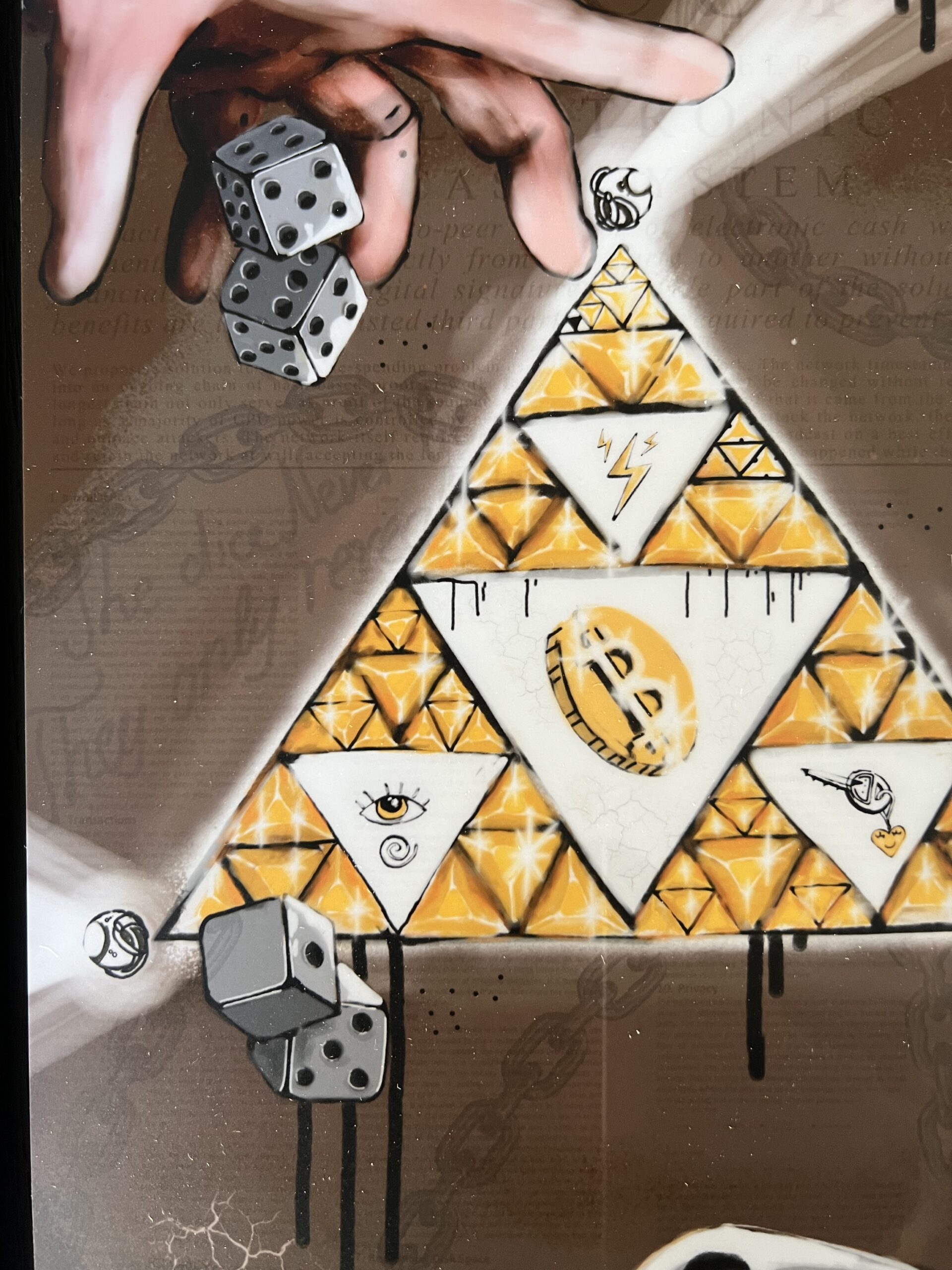 collectible 35×25 cm, Bitcoin wallet "DICE THE TRUTH!" – Bild 4