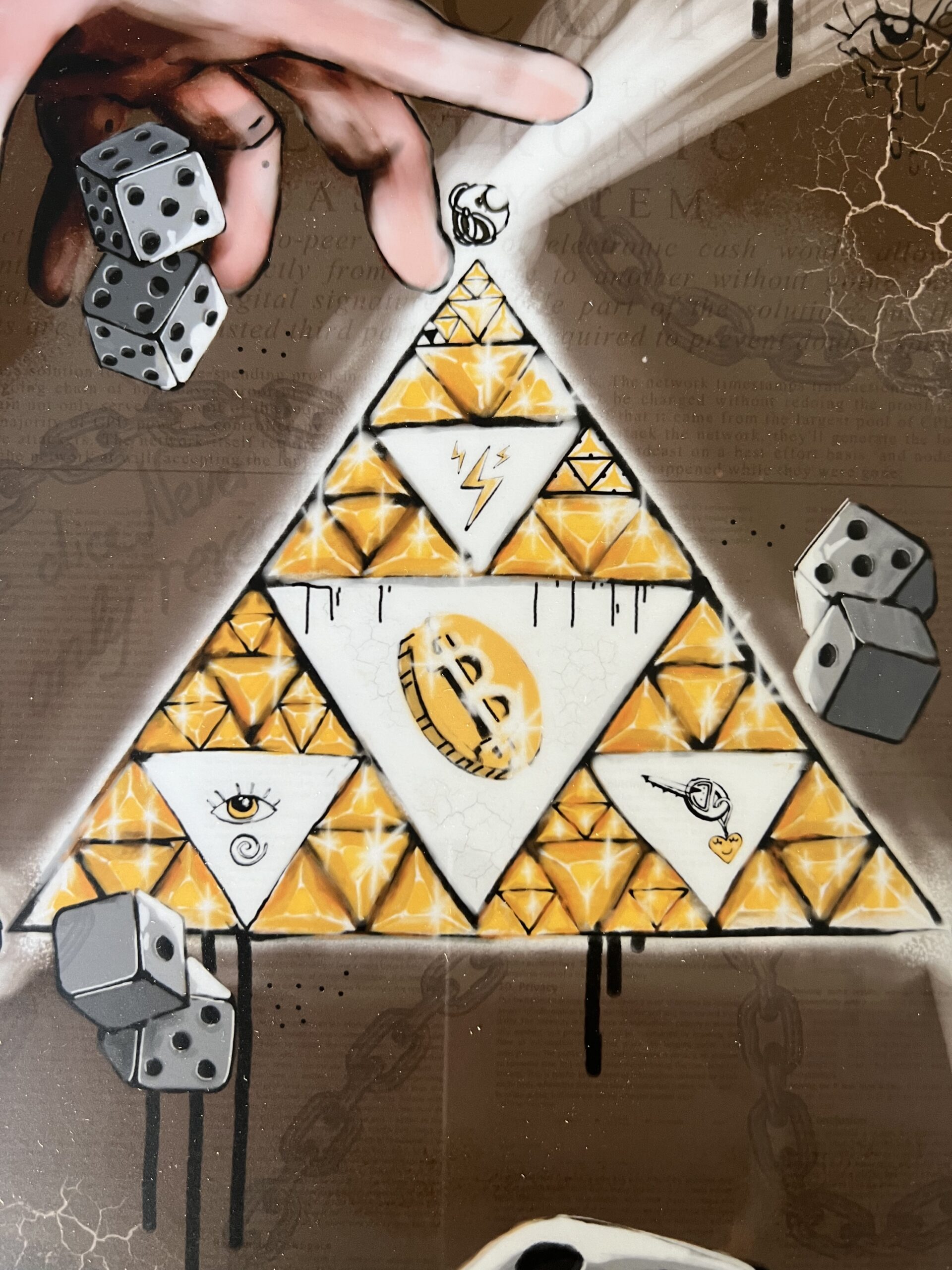 collectible 35×25 cm, Bitcoin wallet "DICE THE TRUTH!" – Bild 2