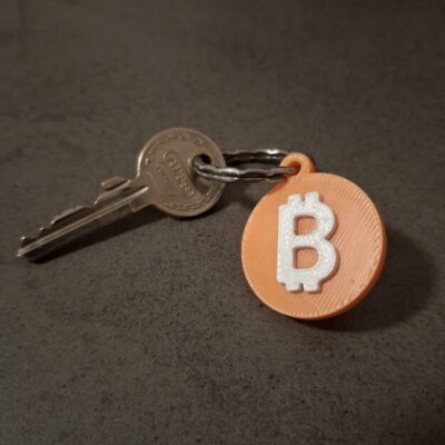 Runder Bitcoin Logo B Schlüsselanhänger - 3D Druck on demand
