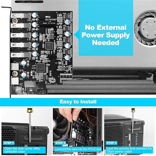 Mehr USB vom PC: 7 Port PCIe USB 3.0 Erweiterungskarte FRESCO Chip – Bild 5