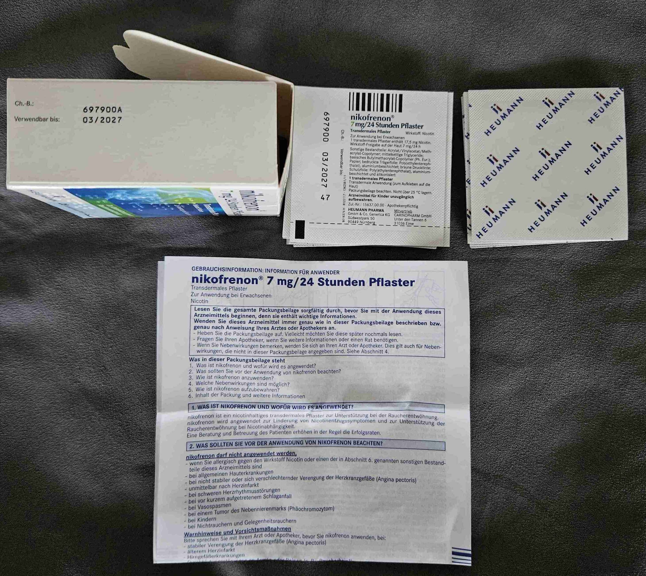 Nikofrenon® 7mg / 24 Stunden Pflaster ? Raucherentwöhnung Nikotinpflaster – Bild 3