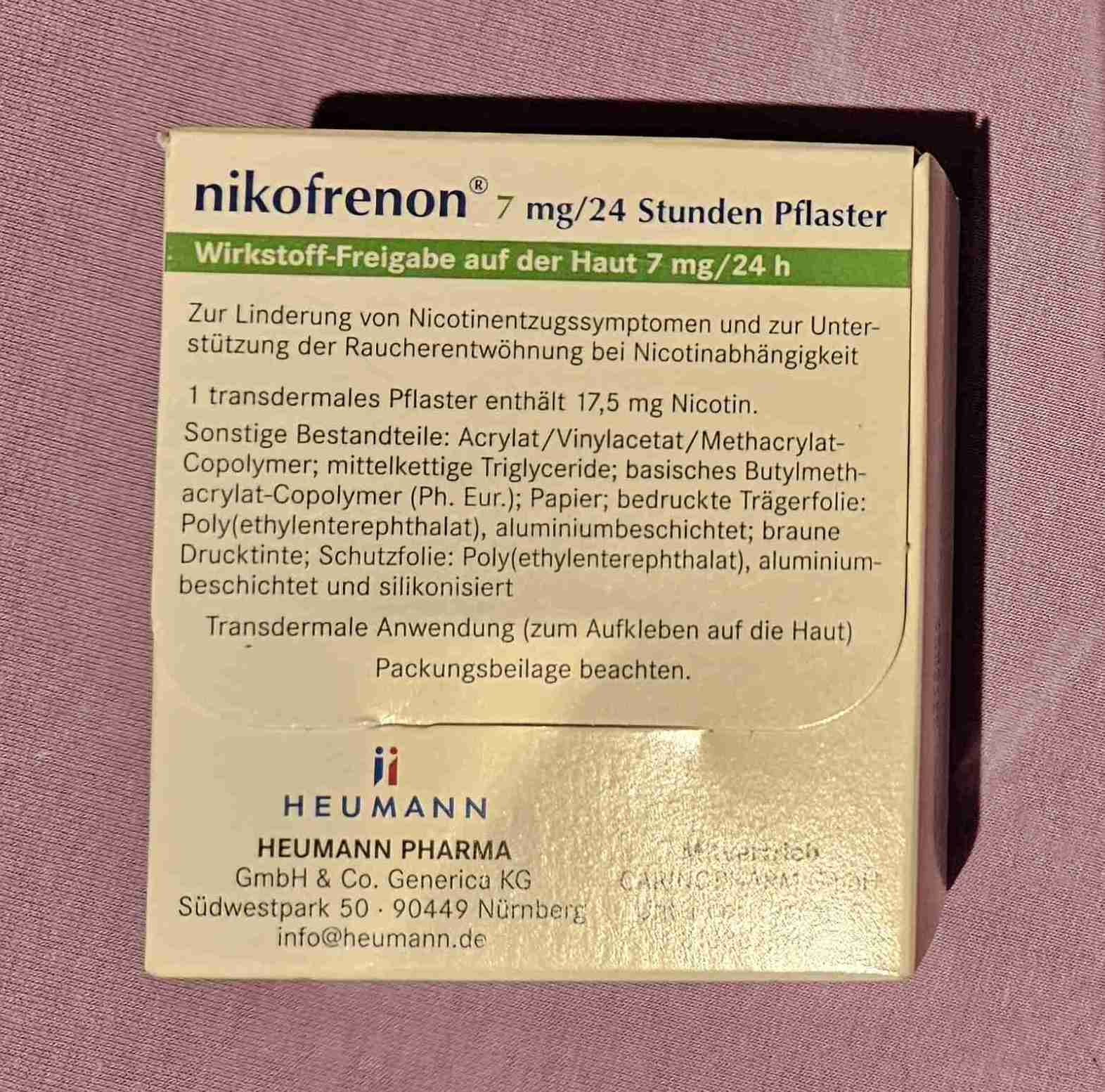 Nikofrenon® 7mg / 24 Stunden Pflaster ? Raucherentwöhnung Nikotinpflaster – Bild 5