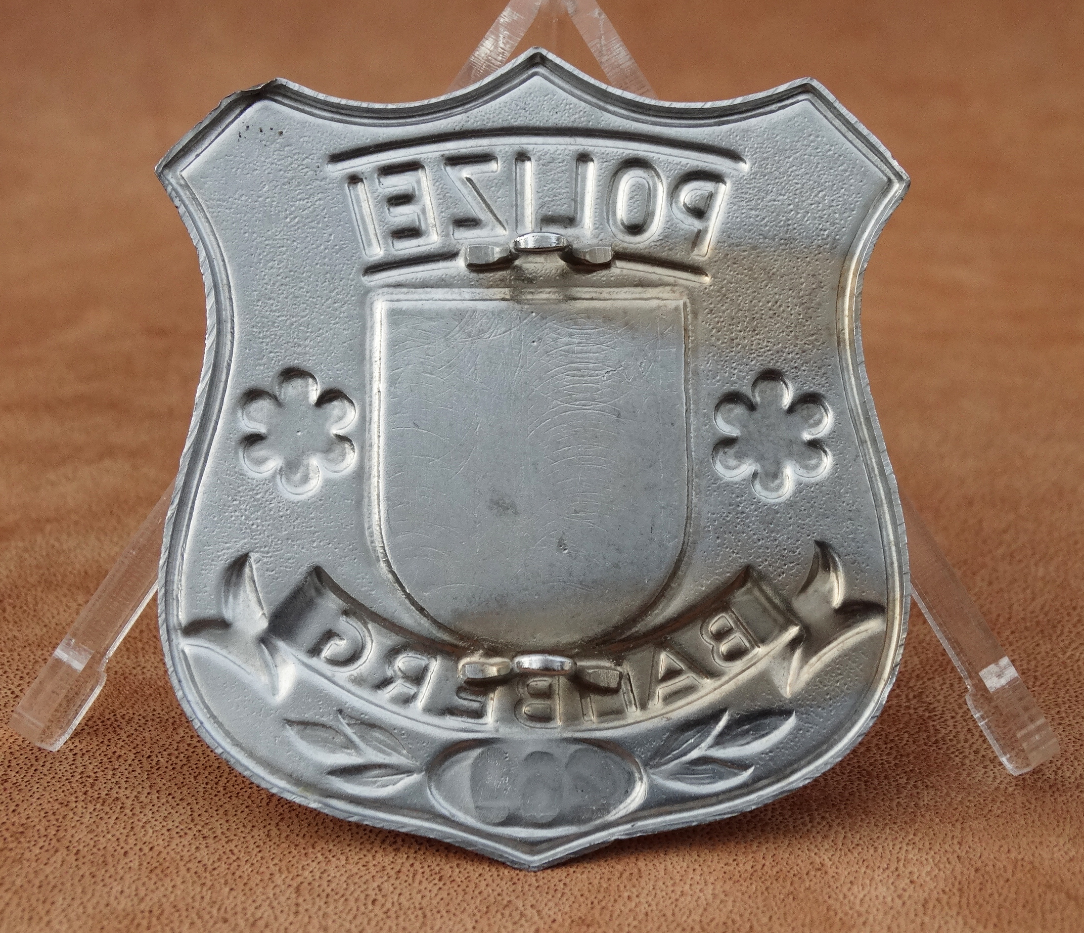 Brustabzeichen, POLIZEI Bamberg, Metall, 1950er Jahre, selten! – Bild 2