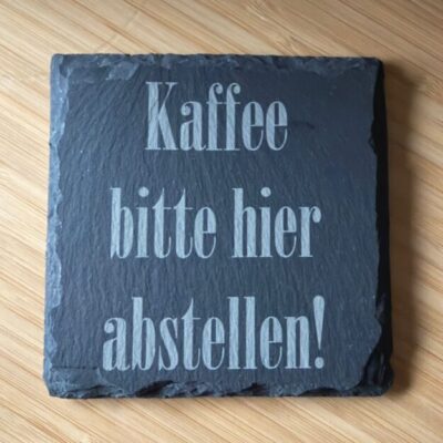 Personalisierte Schiefer-Untersetzer mit Lasergravur - 10x10cm - Dein Unikat!